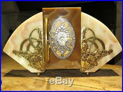 Belle et grande pendule horloge marbre art deco french clock