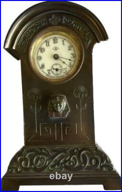 Benedict Karnak Vintage Brass Egyptian Revival Antique Art Deco 893 Clock