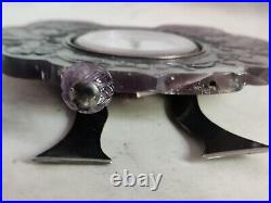 Bensabott Chicago Sterling 8 Day Clock Art Deco Chinese Carved Amethyst As IS