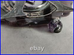 Bensabott Chicago Sterling 8 Day Clock Art Deco Chinese Carved Amethyst As IS