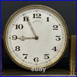 Black Starr & Frost Gorham 8 Day Art Deco Industrial Desk Clock Works