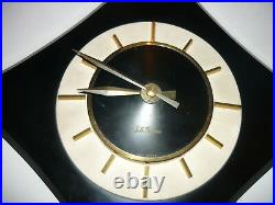 Black & White, Vintage Art Deco, Seth Thomas, Electric 21 Wall Clock, Gold
