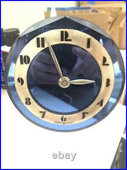 Blue Mirror Art Deco General Electric Clock