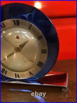 Blue Telechron Art Deco Mirror Clock