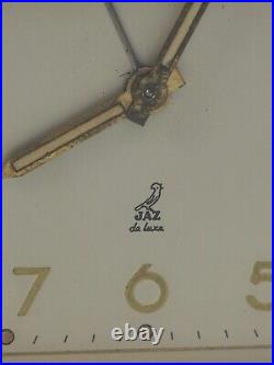Brass French Art Deco Alarm Clock by JAZ c. 1930