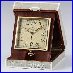 Breguet à Paris Art Deco travel clock with alarm original Shagreen case 1920