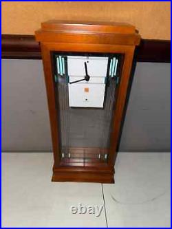 Bulova B1839 Willits Frank Lloyd Wright 14 Mantel Pendulum Clock, Walnut Finish