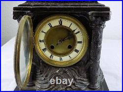 C. 1935 Antique figural clock Blacksmith forging SCAPH Societe Clusienne Cluses