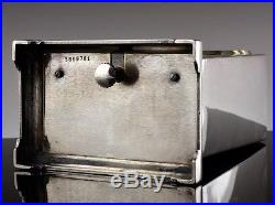 C1939 Art Deco Sterling Silver Ww2 8 Day Longines Desk Clock Military Interest