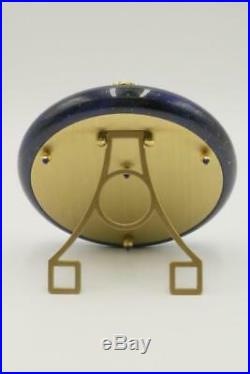 CARTIER ART DECO LAPIS BLUE ENAMEL DESK / MANTEL CLOCK, Original box