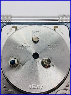 CARTIER Lapis Blue Pendulette Desk Mantle Travel Alarm Tank Clock Art Deco