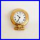 Cartier 24k gold sapphire travel clock with alarm desk pendulette colisée quartz