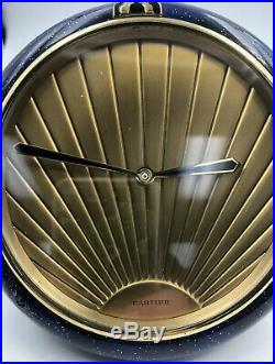 Cartier Art Deco Clock Blue Lapis Gold Desk Mantal Kickstand Serial Number 65852