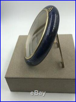 Cartier Art Deco Clock Blue Lapis Gold Desk Mantal Kickstand Serial Number 65852
