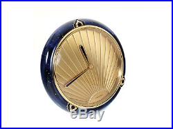 Cartier Art Deco Style lapis lazuli Enamelled Clock Sunburst with Box