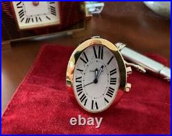 Cartier Art Deco Travel Alarm Clock Rose Gold Classic Dial Wonderful Mint