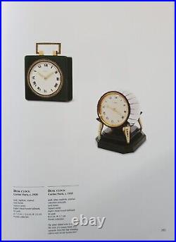 Cartier Paris 1920 Art deco Chinoiserie Desk Clock In 18Kt Nephrite Jade Enamel