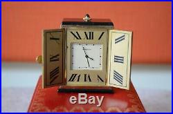 Cartier Paris Art Deco Wecker Reisewecker vergoldet Alarm Clock in Box