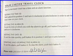 Cartier Tank 3113 Travel Desk Clock With Original Box
