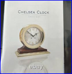 Chelsea Clock Co New Mayfair Quartz Desk Mantal In Box Nickel & Brass Art Deco