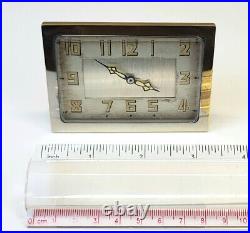 Choice'20s French Deco Strut Clock nickeled brass w luminous numbers & hands