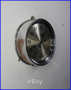 Chrome French Wall Bulle Art Deco Electrical Pulse School Clock