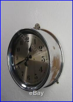Chrome French Wall Bulle Art Deco Electrical Pulse School Clock