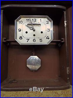Circa 1950 Art Deco Westminster Two Chimes Wall Clock