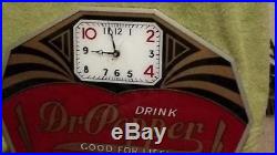 Classic 1930's Rrplica Dr. Pepper Clock, Art Deco Pre Owned Excellent Condition