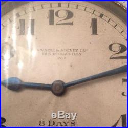 Classic Swaine & Adeney 1920's Art Deco 8 Days Travel Clock Good Working Order