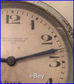 Classic Swaine & Adeney 1920's Art Deco 8 Days Travel Clock Good Working Order