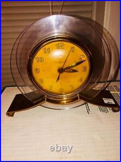 Clock general electric model 3H160 rapture 1940 /2 rose lucite disks rare