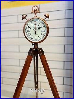 Copper Clock with Tripod Stand Modern Industrial Style Clock