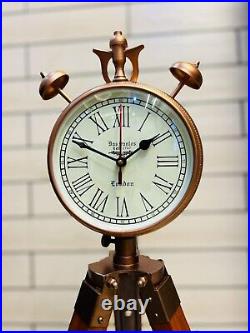 Copper Clock with Tripod Stand Modern Industrial Style Clock