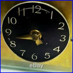Crystal Bent Fyrart THE EMPEROR Gold Layered Glass Art Deco Period Clock RARE