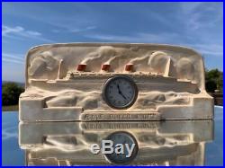 Cunard White Star Line Rms Queen Mary Bought Onboard Art Deco Mantel Clock 1936