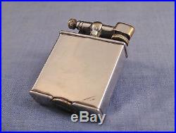 DUNHILL PARKER BEACON SILVER PLATED ART DECO POCKET CLOCK LIGHTER BOXED