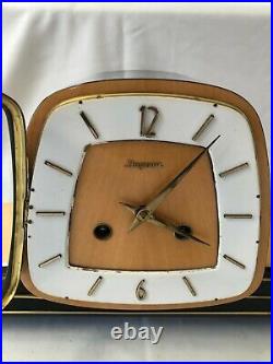 Dugena Westminster Chiming Mantel Clock Art Deco / Mid-Century Look