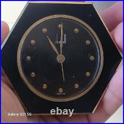 Dunhill Travel Clock French Polygon Deco Design Rare