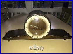 EMES Vintage Mantel Clock Mid Century Art Deco German With Key