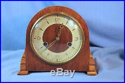 English Very Rare & Unusual Antique Table Clock Art Deco Looks/runs Great
