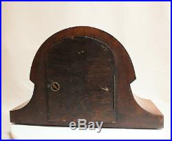 ENGLISH WESTMINSTER TABLE MANTLE CLOCK 1920 Art Deco two color wood