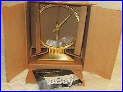 Eames Era Art Deco Jefferson Mystery Clock Original Box Working + Gold Visonette