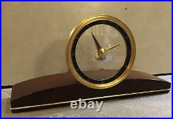 Early Art Deco Jefferson Golden View Hour Mystery Novelty Mantel Shelf Clock