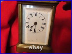 Early Brass Waterbury Clock, Alarm, Beveled Glass, 4, Pat 1891NICE? WC7.19.23