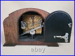 Enfield Royal Art Deco Elegant Westminster Chiming Mantel Wooden Clock England