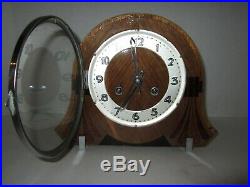 English Art Deco Mantel Clock, 8-Day, Time/Strike, Key-wind