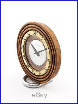 Extremely rare Jaeger-LeCoultre table clock, wood, art deco design, 1940