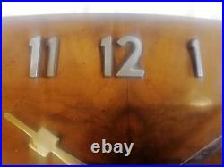 FINE ART DECO CLOCK BY THE HAMBURG AMERICAN CLOCK COMPANY c1920, WALNUT & CHROME