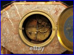 FRENCH ART DECO 1920's-FABULOUS BIRDS ON THE MARBLE CLOCK IN WORKING CONDITION